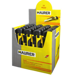 Cutter 18MM con 2 hojas de Recambio Maurer (Expositor 24 Piezas)