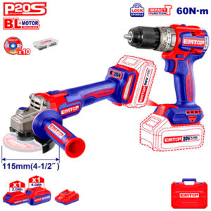 KIT TALADRO + AMOLADORA BATERIA 20V EMTOP ECKL20273