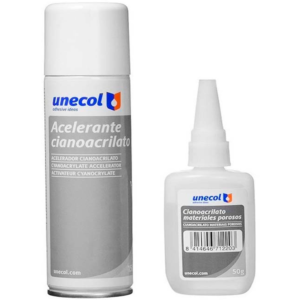 Kit Acelerante Cianoacrilato Activador Spray + Botella 50g UNECOL