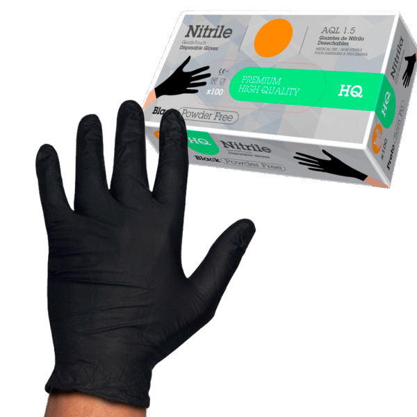 Guante Nitrilo HQ 7.0Gr Negro 100uds
