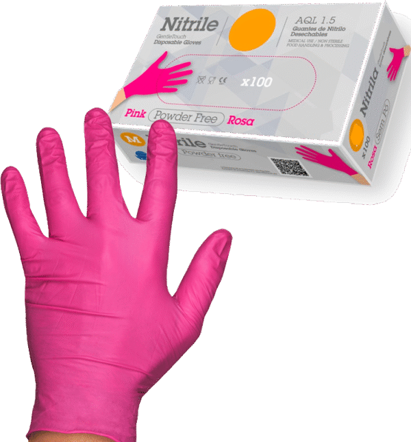 Guante Nitrilo 3.5Gr Rosa 100 Uds