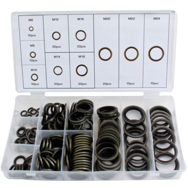 Kit Surtido de 150 Juntas METAL-GOMA (M6-M24) | Arandelas de Estanqueidad