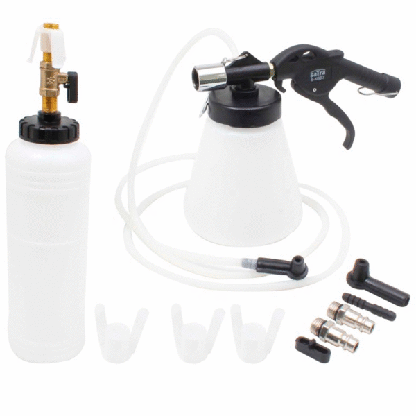 Purgador de Frenos Neumático y Extractor de Líquidos Universal | Con Botella y Adaptador