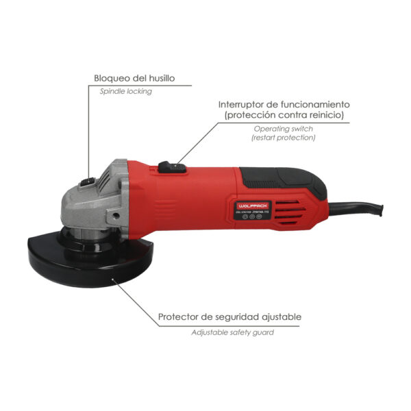 Amoladora Angular Wolfpack 710W Ø115 mm – Radial Compacta y Potente - Imagen 3