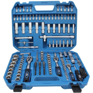 Juego de llaves de vaso 179 piezas S-BIS179 con carracas 1/4 3/8 y 1/2 en maletín profesional