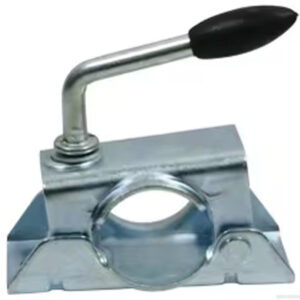 Abrazadera para rueda jockey de 48mm de acero galvanizado con maneta de apriete para remolque marca REYMOTOR
