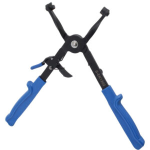 Alicate para abrazaderas elásticas con puntas giratorias y sistema de bloqueo de trinquete para manguitos de radiador marca SATRA