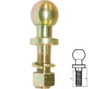 Bola de remolque rosca 1 pulgada UNF con cuello de 25.4mm y bola de 50mm para vehículos americanos y tractores marca REYMOTOR