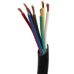 Cable manguera 7 hilos 1.5mm de colores con cubierta de PVC negro para instalación de piñas de remolque marca Reymotor