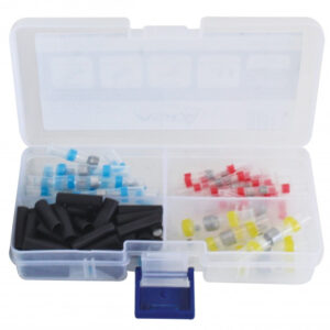 Caja surtida de conectores termorretráctiles con estaño y anillo de sellado impermeables marca ASTA