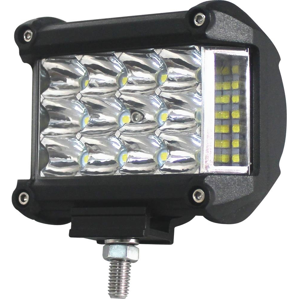 Faro de trabajo LED cuadrado de 18W con iluminación lateral Side Shooter y haz combinado 120 grados para tractor y 4x4