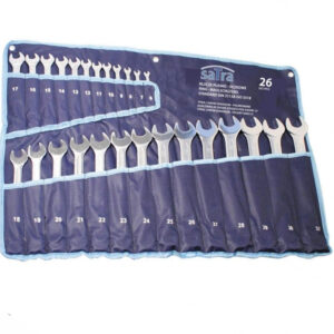 Juego de llaves combinadas métricas de 26 piezas desde 6mm hasta 32mm en funda enrollable marca SATRA