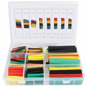 Estuche organizador con Kit de tubos termorretráctiles de colores surtidos para aislamiento eléctrico marca ASTA