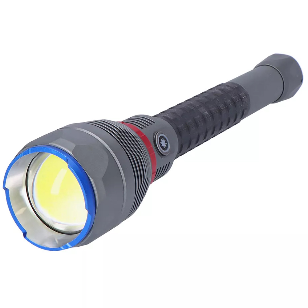 Linterna LED de largo alcance de 18000 lúmenes con función Power Bank y cuerpo de aluminio IP67 marca EDM