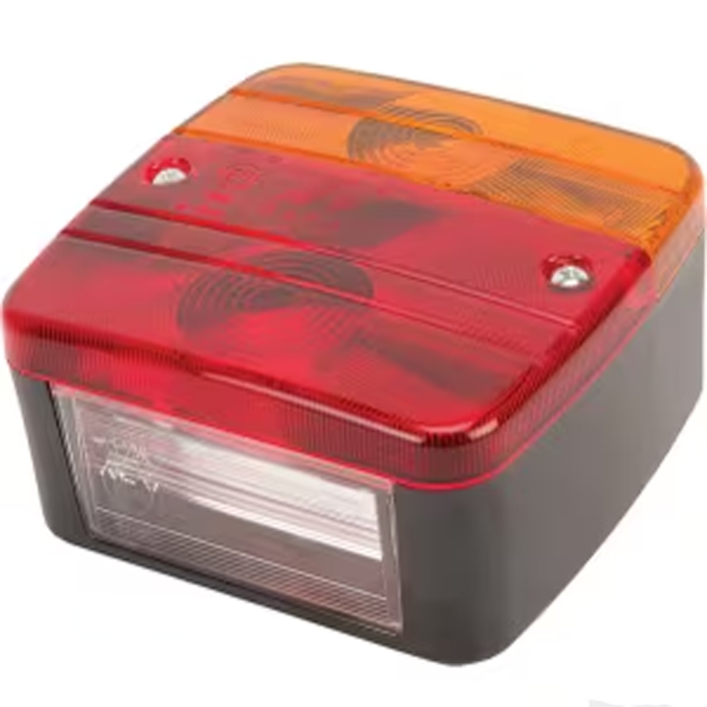 Piloto trasero para remolque universal cuadrado con 4 funciones y luz de matrícula homologado IP67 marca Gopart