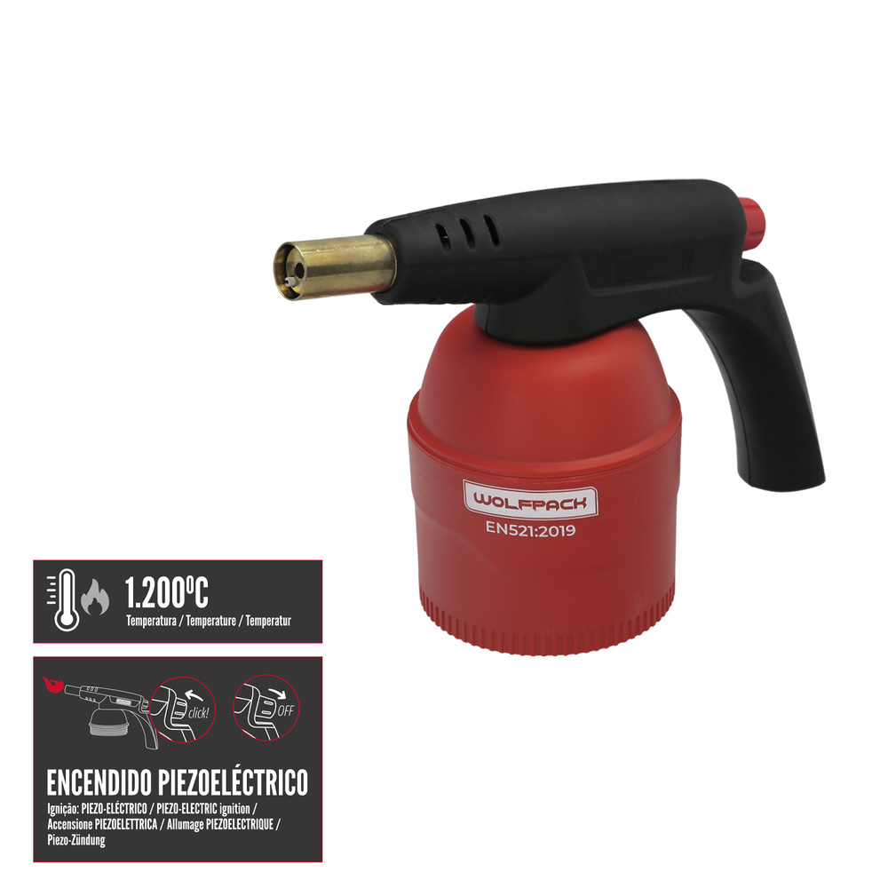 Soplete de Cartucho Perforable Cuerpo ABS Encendido Piezo - Wolfpack - Imagen 4