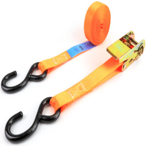 Cinta de amarre con carraca de 700Kg y 5 metros con ganchos simples marca MADER