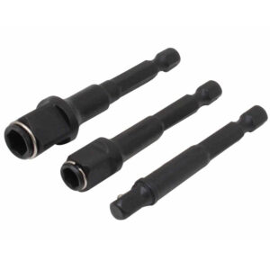 Juego de 3 adaptadores de impacto 2 en 1 para llaves de vaso y puntas hexagonales SATRA S-3SD21