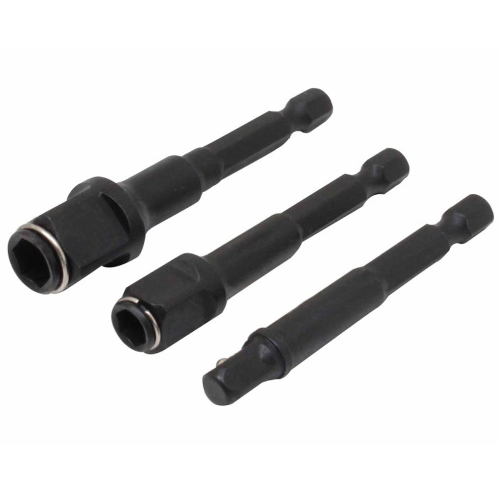 Juego de 3 adaptadores de impacto 2 en 1 para llaves de vaso y puntas hexagonales SATRA S-3SD21