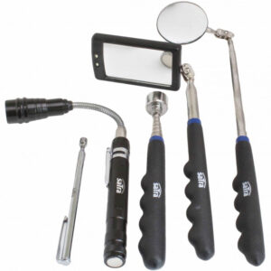 Kit de 5 herramientas telescópicas de inspección con espejos LED e imanes de recogida SATRA S-MT5PU