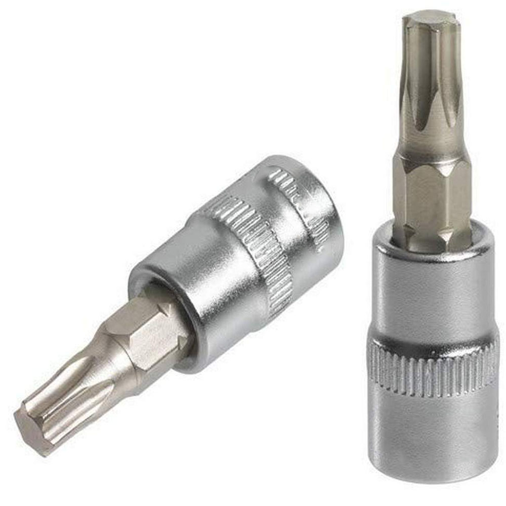 Vaso de 1/4 con punta Torx T6 a T40 acero cromo vanadio para carraca