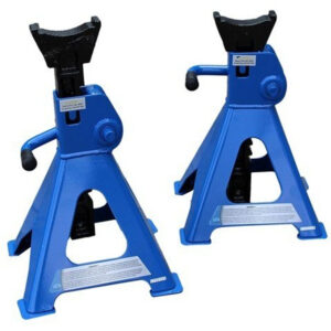 Par de caballetes de taller 3 toneladas azules con mecanismo de carraca para coche