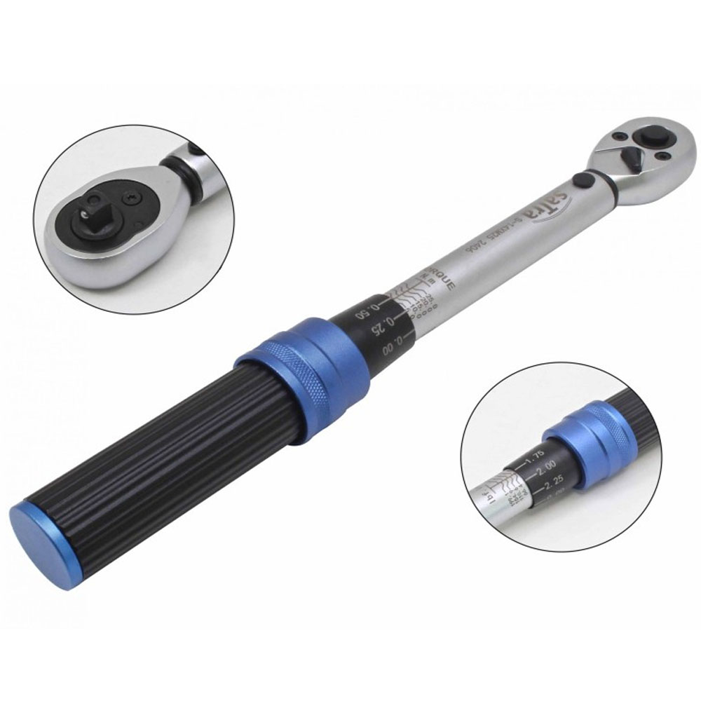 Llave dinamométrica 1/4 5-25 Nm de precisión industrial Satra en estuche negro