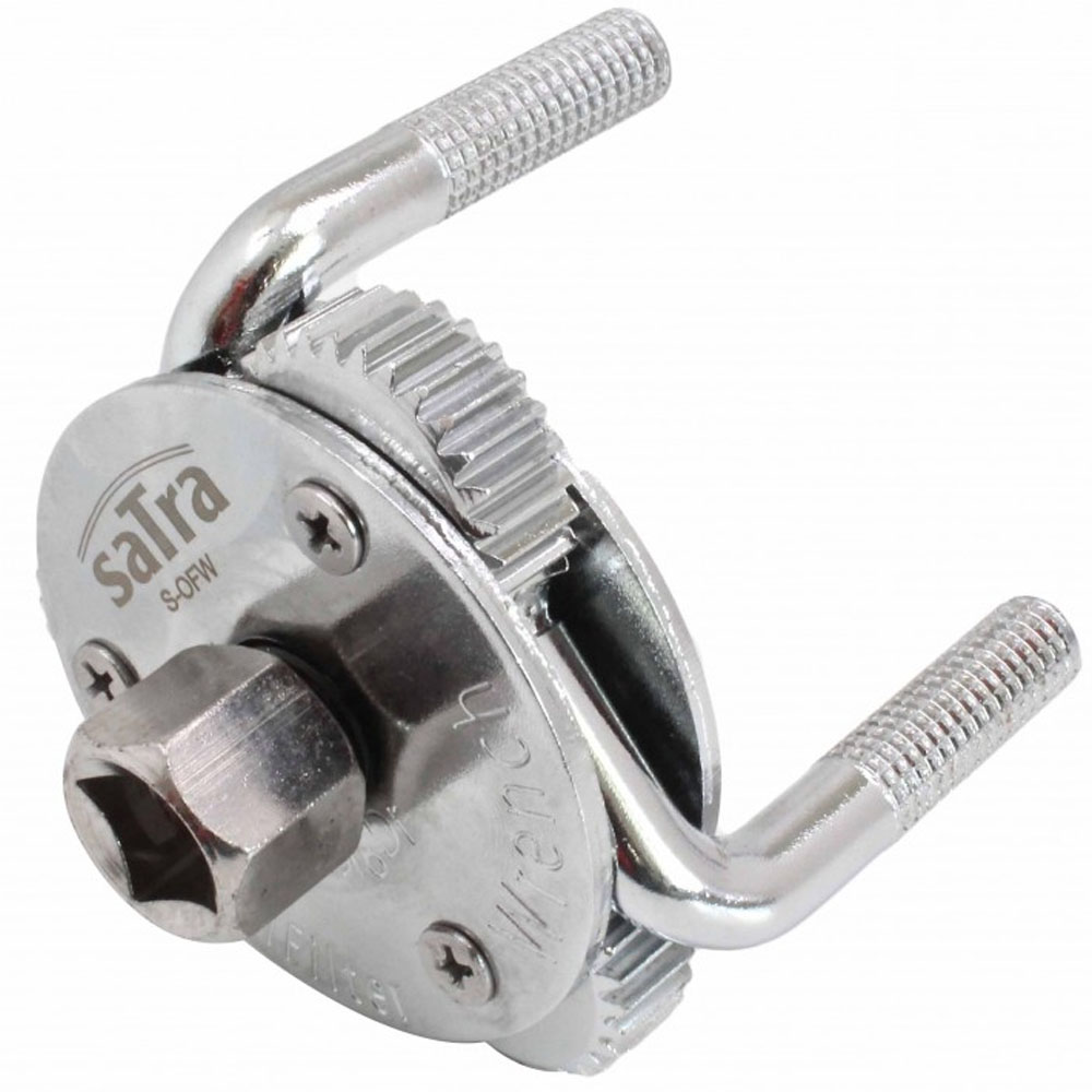 Llave filtro de aceite 3 garras autoajustable Satra S-OFW con adaptador para carraca