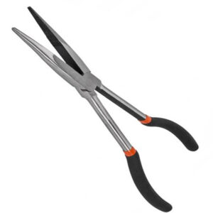 Alicate de punta larga recto de 250mm profesional Kraft&Dele KD10814 con acero endurecido y mangos ergonómicos antideslizantes.