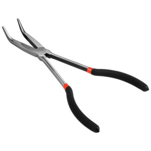Alicates de punta larga doblados a 45 grados profesionales Kraft&Dele KD10816 con mangos ergonómicos antideslizantes de acero de alta resistencia.