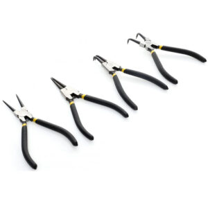 Juego de 4 alicates para anillos de retención Seeger de 7 pulgadas Kraft&Dele KD10323 con puntas rectas y curvas para uso interno y externo.