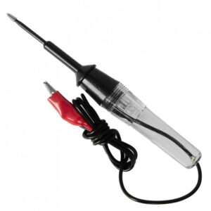 Comprobador de voltaje para coche profesional Kraft&Dele KD11798 con mango transparente, lámpara indicadora y pinza de cocodrilo para 6V y 12V.