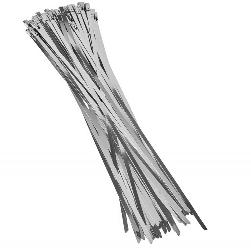 Juego de 100 bridas metálicas de acero inoxidable Kraft&Dele KD10864 de 4.6x300mm para automoción y fijación industrial.