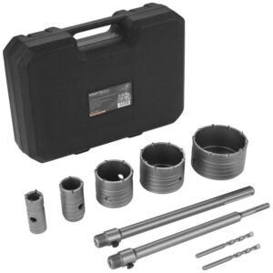 Juego de coronas para hormigón SDS Plus y SDS Max profesionales Kraft&Dele KD12640 con puntas de carburo HM y maletín de transporte.