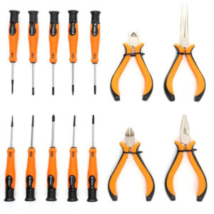 Juego de destornilladores y alicates de precisión profesional Kraft&Dele KD10894 con 14 piezas para electrónica y modelismo.