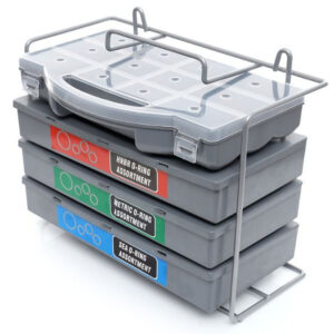 Juego de juntas tóricas profesional Kraft&Dele KD10505 de 900 piezas resistentes al aceite con estante organizador y medidas métricas, pulgadas y HNBR.