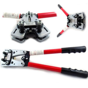 Prensa terminales manual profesional Kraft&Dele KD10257 para cables de 6 a 50 mm² con sistema de engarzado hexagonal y 8 toneladas de fuerza.