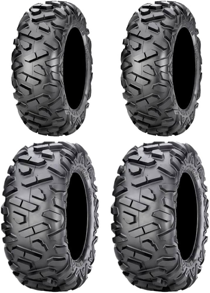 Juego Maxxis Bighorn de 4 neumáticos para quad Maxxis todoterreno con medidas delanteras M917 25x8R12 43N y traseras M918 25x10R12 50N de construcción radial y 6 capas.