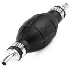 Pera de cebado AMiO 10mm de caucho y aluminio con flecha de sentido de flujo