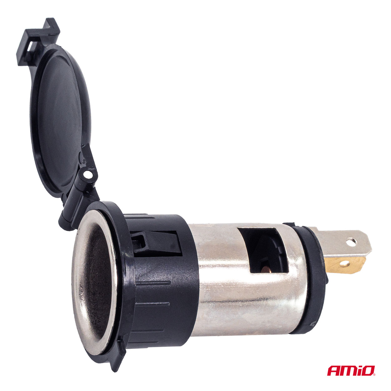Toma de Mechero 12V 24V con Tapa 250W Empotrable AMiO - Imagen 2