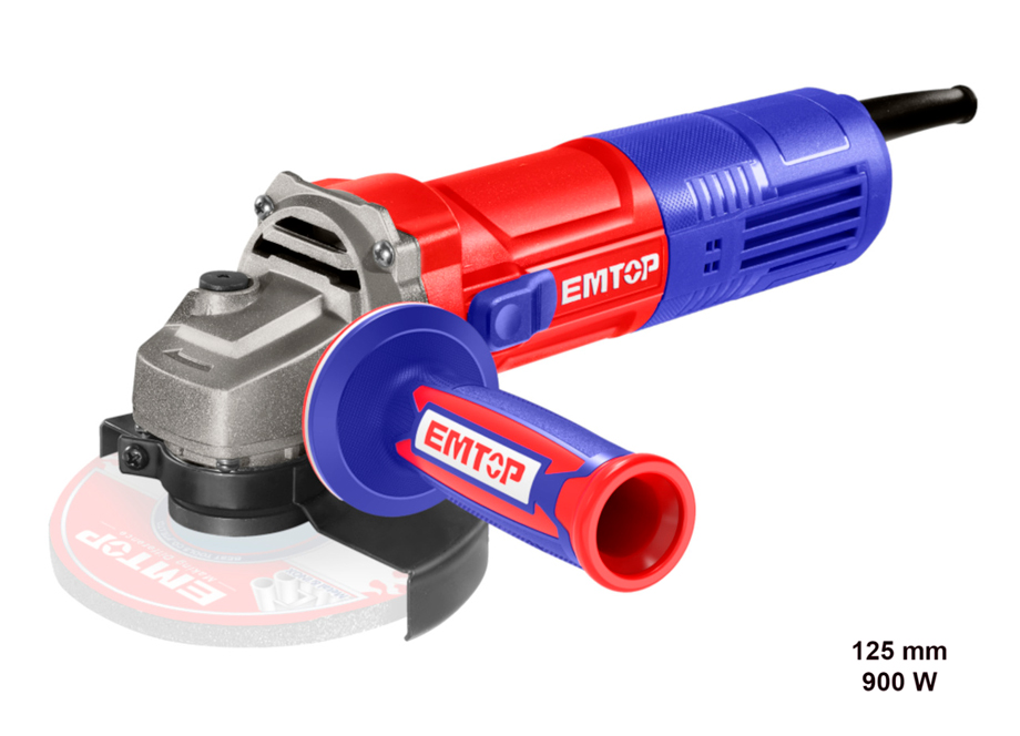 EMTOP EAGR09051E Amoladora 125MM 900W M14 (Incluye Manillar Auxiliar) - Reymotor
