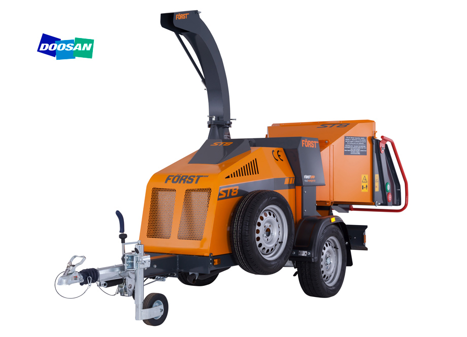 FÖRST ST8D-55 Biotrituradora Remolque Forst Doosan 55HP Diesel Dpf - 200MM - Reymotor