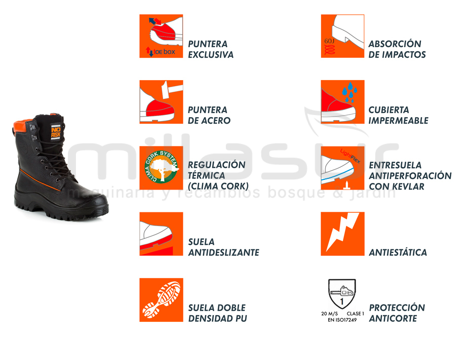 99-6086 Bota Anticorte Logger Class 1 - T42 (Motosierra) - Imagen 2