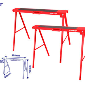 EMTOP EMDZ1510 Caballete Plegable (2 Uds) - 100 kg - Alto 780mm Con Antideslizante - Reymotor