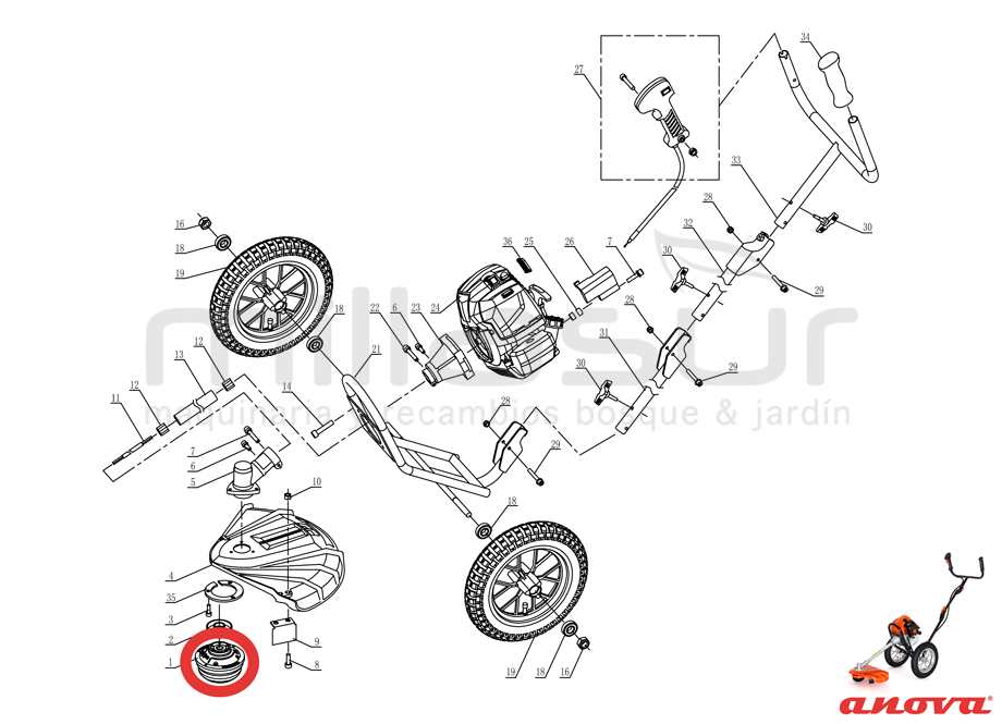 ANOVA D52R-031 Cabezal Nylon Completo D52R (1) - Imagen 5