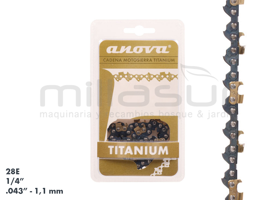 Cadena ANOVA Titanium 1/4" .043" (1