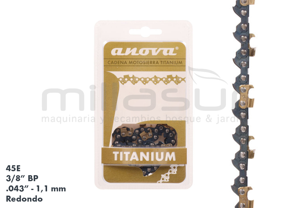 Cadena ANOVA Titanium 3/8" BP .043" (1