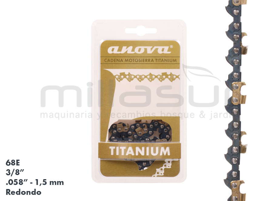 Cadena ANOVA Titanium 3/8" .058" (1