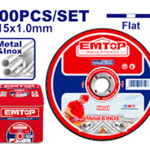EMTOP EACD10115100 Caja 100 Discos Corte Metal Amoladora 115MM 1.0MM - Reymotor