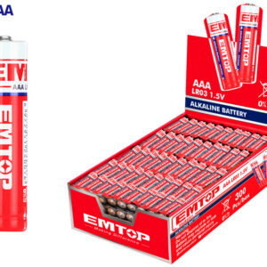 EMTOP EALB3001 Caja Expositor 300 Pilas Alcalinas 1.5V LR03 Aaa 1300mAh (75 Blister de 4 Uds) - Reymotor